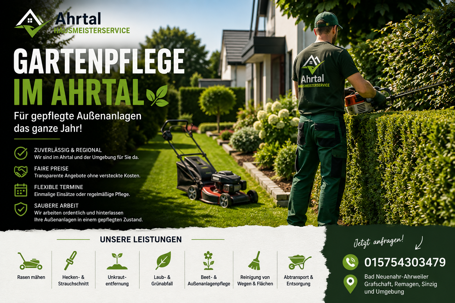 🌿 Gartenpflege im Ahrtal – So bleibt Ihr Grundstück das ganze Jahr gepflegt 🌱